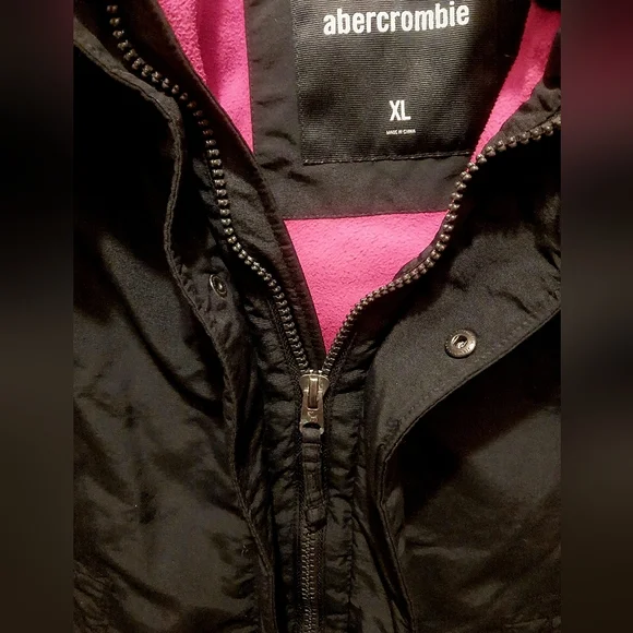 Abercrombie & Fitch Weather Warrior Winter Coat Size Youth XL  black / red - Picture 14 of 14